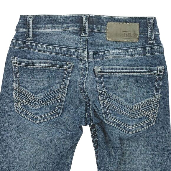 BKE Jeans Mens 26R Blue Aiden Bootleg Whisker Medium Wash Stretch Denim - Picture 9 of 16